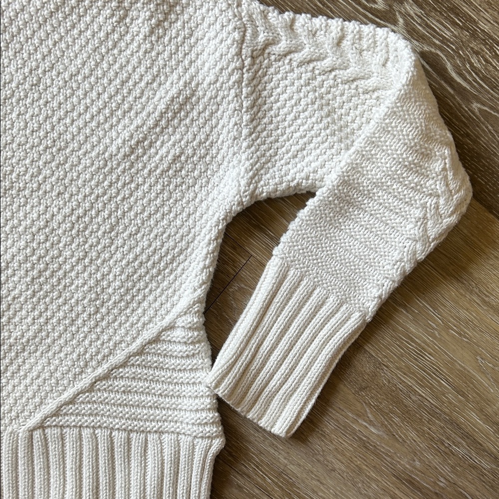 Elegant Rachel Ashwell Cozy Cotton Cream Cable Knit Turtleneck Sweater - Picture 6 of 13